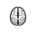 Black Human brain simple illustration, Human brain sticker, icon, logo