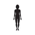 Front view Normal body adult female silhouette Royalty Free Stock Photo