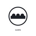 black humps isolated vector icon. simple element illustration from traffic signs concept vector icons. humps editable logo symbol