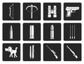 Black Hunting and arms Icons Royalty Free Stock Photo