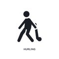 black hurling isolated vector icon. simple element illustration from sport concept vector icons. hurling editable logo symbol