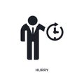 black hurry isolated vector icon. simple element illustration from time management concept vector icons. hurry editable logo Royalty Free Stock Photo