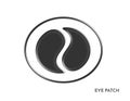 Black hydro gel eye patches design element. For advertisement, branding, commercial, poster. Under eye skin care product.