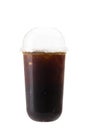 Black ice coffee in plastic cup isolated on white background Royalty Free Stock Photo