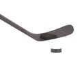 Black ice hockey stick and puck. Royalty Free Stock Photo