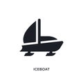 black iceboat isolated vector icon. simple element illustration from nautical concept vector icons. iceboat editable logo symbol