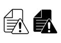 File Warning Black Icon Bundle for Alert Signals and Caution Document Indicators Royalty Free Stock Photo