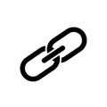 Black icon of a chain link on a white background connection symbol Royalty Free Stock Photo