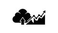 Cloud Computing Data Upload Growth Chart Icon on White Background image photo Royalty Free Stock Photo