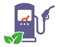 black icon eco gas station for ecological transport. Royalty Free Stock Photo