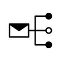 Black icon email network marketing Royalty Free Stock Photo