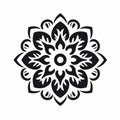 Mandala Symbol Vector Illustration In Monochromatic Graphic Design