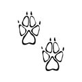 Black icon footprints of beast, footprints of animal. Vector illustration eps 10