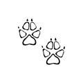 Black icon footprints of beast, footprints of animal. Vector illustration eps 10 Royalty Free Stock Photo