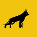 Black icon German Shepherd breed. Purebred dog Royalty Free Stock Photo