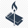 Black icon lighted match Royalty Free Stock Photo