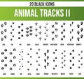 Black Icon Set Animal Tracks II Royalty Free Stock Photo