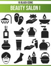 Black Icon Set Beauty Salon I