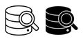 Database Search Symbol Black Icon Bundle for Fast Information Discovery and Lookup Royalty Free Stock Photo