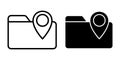 Folder Location Black Icon Bundle for Geotagged Files and Organized Document Mapping Royalty Free Stock Photo