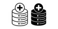 Database Add Symbol Black Icon Bundle for Data Management Enhancement Royalty Free Stock Photo