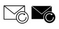 Email Refresh Black Icon Bundle for Message Reloading and Inbox Synchronization Royalty Free Stock Photo