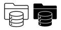 Database Folder Black Icon Bundle for Structured Information Storage and Organized Data Use Royalty Free Stock Photo