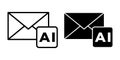 Email AI Black Icon Bundle for Smart Messaging and Communication Tools Royalty Free Stock Photo