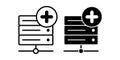 Server Add Black Icon Bundle for Enhanced Data Expansion and System Integration Use Royalty Free Stock Photo