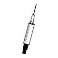 Black icon syringe cartoon