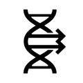 Black icon transgenic DNA, change gene GMO, sign. Vector