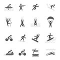 Black icons for extreme sports Royalty Free Stock Photo