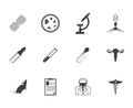 Black icons for genetics Royalty Free Stock Photo