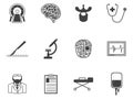 Black icons for neurosurgery Royalty Free Stock Photo