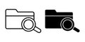 Folder Search Black Icon Bundle for File Finding and Directory Exploration Royalty Free Stock Photo