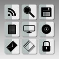 Black icons set 2 Royalty Free Stock Photo