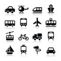 Transport, travel icons set isoalted on white Royalty Free Stock Photo