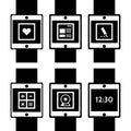 Black icons for smart watch Royalty Free Stock Photo