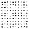 Black 100 icons universal web symbol set vector Royalty Free Stock Photo