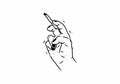 Black illustration drawing of hand holding cigarette Royalty Free Stock Photo