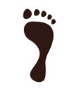 Black imprint of human foot