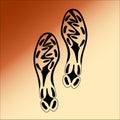 Black Imprint soles shoes. Royalty Free Stock Photo