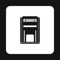 Black inbox icon, simple style