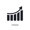 black increase isolated vector icon. simple element illustration from startup strategy and concept vector icons. increase editable