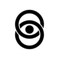 Black Infinite Eye. Abstract Vector Logo Royalty Free Stock Photo