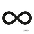 Black infinite sign on a white background with copy space