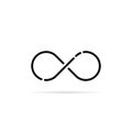 Black infinity logo like unlimited icon