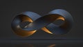 Black Infinity symbol 3D render Royalty Free Stock Photo