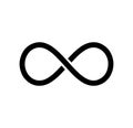 Black infinity symbol icon. Concept of infinite, limitless and endless. Royalty Free Stock Photo