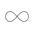 Black infinity symbol icon. Concept of infinite, limitless and endless. Royalty Free Stock Photo